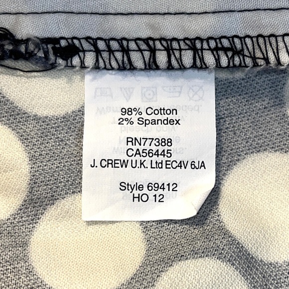 J. Crew “stretch” ankle pants, City Fit style, navy blue with white polka dots - Picture 10 of 11